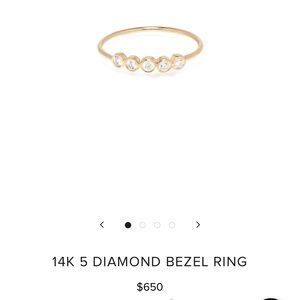 Zoe chicco 5 Diamond bezel dainty stacking ring